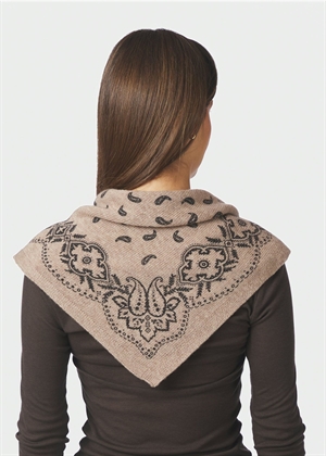Adelina paisley knit scarf Beige Melange Neo Noir 